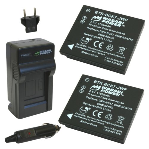 Wasabi Power Battery (2-Pack) and Charger for Panasonic DMW-BCK7, NCA-YN101G, DE-A91, DE-A92 and Panasonic Lumix