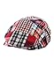 NYFASHION101 Men's Multicolor Plaid Patchwork Buttoned Duck Bill Newsboy Ivy Cap, Red