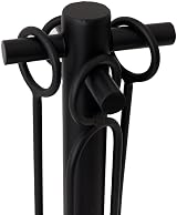 CHARLES BENTLEY Fireplace Companion Set Tongs Poker Shovel Brush Stand Olive view 4