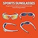 TOREGE Polarized Sports Sunglasses for Man Women Cycling Running Fishing Golf TR90 Unbreakable Frame TR034 (Sliver&Black&Red)