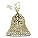 Elegant Traditional Christmas Holiday Shimmering Sparkling Bell Ornaments With Bows, Medium, Pack of 6, 6