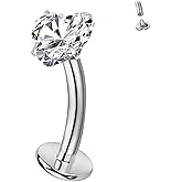 RL ROSARY LAND G23 Titanium Belly Button Rings 14G Navel Piercing Jewelry for Women Threaded Belly Barbell Ring