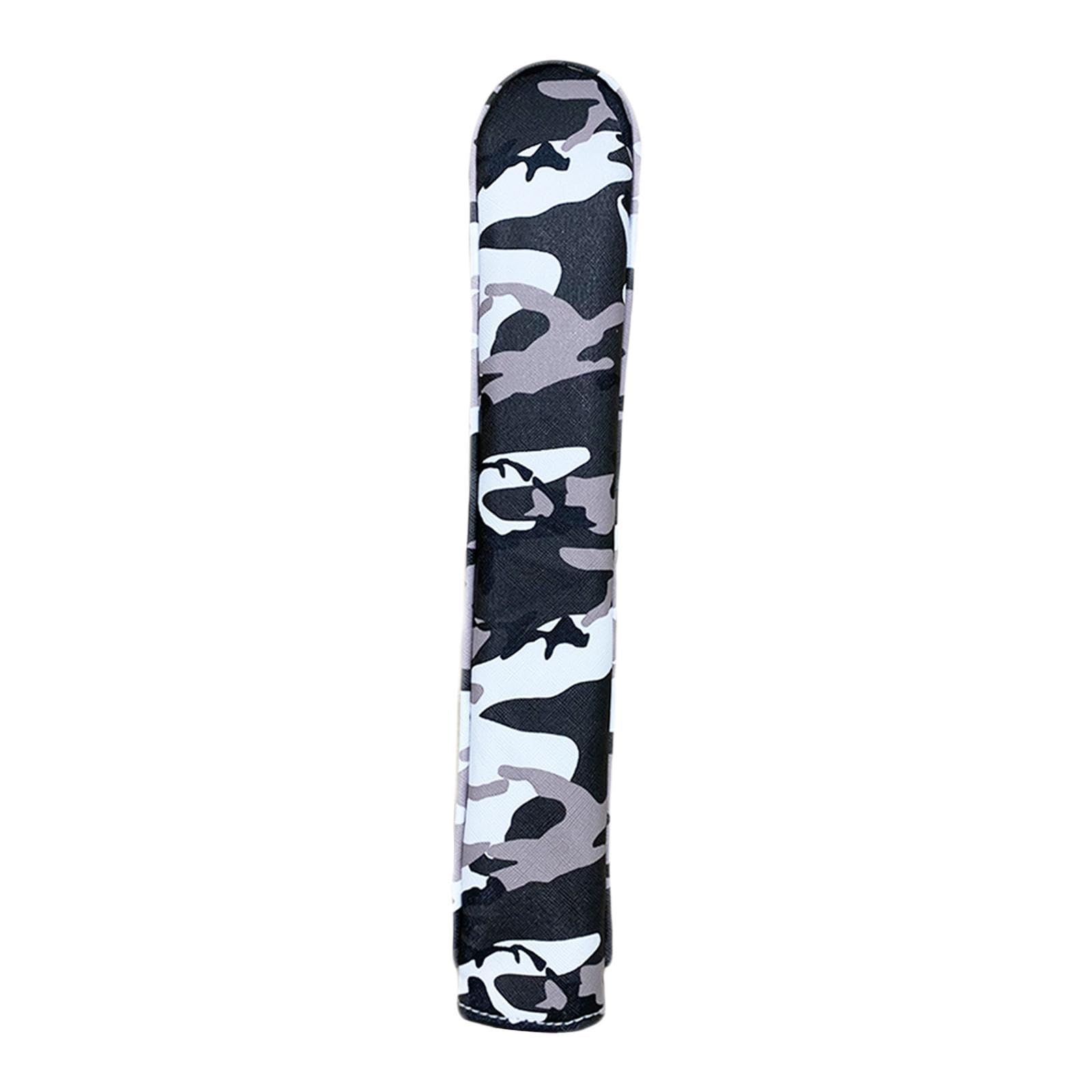 Perfeclan Golf Alignment Sticks Cover - Synthetic Leather Headcover for At Least 2 Sticks, Pointing Sleeve Indicator Rod Holder for Women Men - Grey