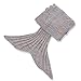 Handcrafted Knitting Woolen Mermaid Tail Blanket Sofa Blanket Soft Rug Sleeping Bag for Toddler (3-4 Years) - (40.5