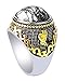 Stainless Steel 18k Real Gold Plated Ring for Men Women by PINONLY Turquoise Gemstone Statement Ring-Thick and Heavy