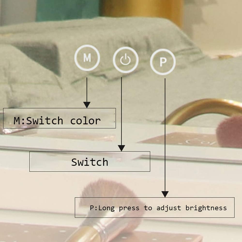 Hollywood Makeup Mirror Large Vanity Mirror with 17 Lights Dimmable LED Bulbs Touch Control Design Cosmetic Mirror for Bedroom Dressing Room(70 * 55cm) - Image 4