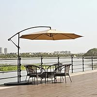 Amazon Com Le Papillon 10 Ft Offset Hanging Patio Umbrella Aluminum Outdoor Cantilever Umbrella Crank Lift Beige Garden Outdoor