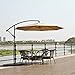Le Papillon 10-ft Offset Hanging Patio Umbrella Aluminum Outdoor Cantilever Umbrella Crank Lift, Beige