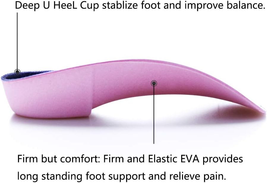 PCSsole 3/4 Orthotics Shoe Insoles High Arch Supports Shoe Inserts for Plantar Fasciitis, Flat Feet, Over-Pronation, Relief Heel Spur Pain  (S:Men5-6/Women6-7): Health & Personal Care