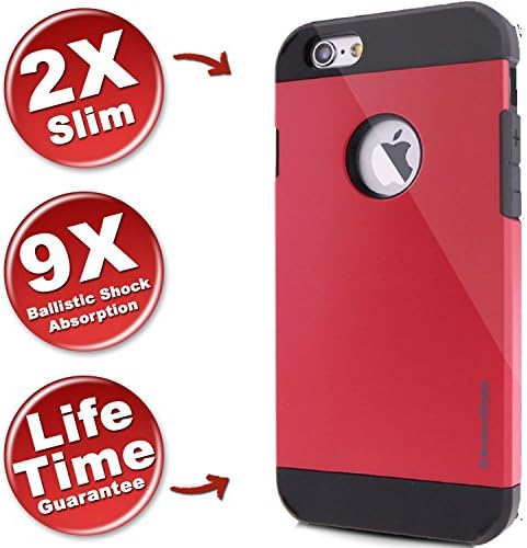 ArmorStyle Slim Shock Absorption Mil Grade Mil Grade Bumper Case for iPhone 6/6S Plus - Ruby Red