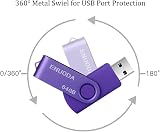 ENUODA 64GB USB 2.0 Memory Stick Purple Swivel Flash Drive view 3