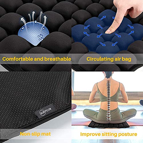 Inflatable Seat Cushion With 56 Air Cells – Tailbone Pain Relief For Office Chair, Car, Wheelchair