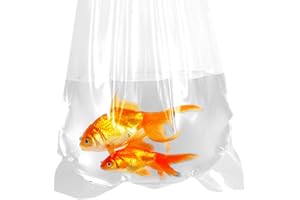 AlfaEx Fishery Bags 8 Inches Leak Proof Rounded Bottom Corners Clear Plastic Fish Bags for Marine and Tropical Fish Transport