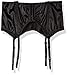 Escante Women's Satin and Lace Up The Front Wide Garter Belt, Black, Small