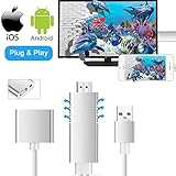 MHL to HDMI Video Cable Adapter, Weton HD 1080P Video Digital AV Cable AirPlay HDTV Adapter MHL USB Cable Compatible for All Smart Phones to TV/Projector/Monitor