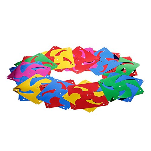 image for Sohapy 20 Pack Mixed Colors Plastic Sequined Pinwheels,Windmil Spinner