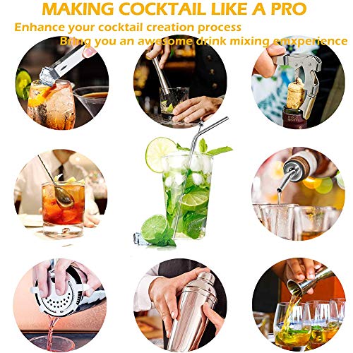 ZAselect Cocktail-Shaker mit drehbarem Ständer, 30-teiliges professionelles Barkeeper-Set, Edelstahl Cocktail-Shaker Set… – Bild 4