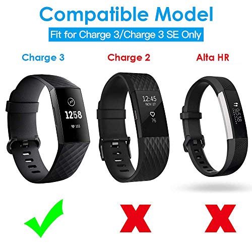 CAVN 2 Pack Charger Cable Compatible with Fitbit Charge 3, Replacement USB Charging Cable Cord Clip Dock Accessories Adapter for Charge 3 / Charge SE Smartwatch 2018