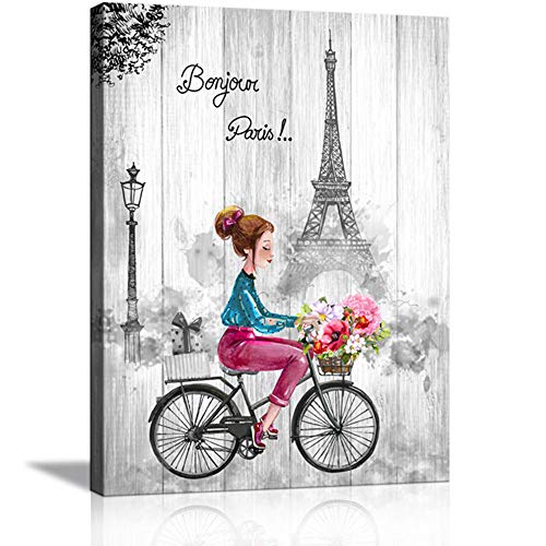 Paris Canvas Wall Art Black and White Wall Art for Bedroom Bathroom
