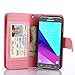 TabPow Galaxy J3 Emerge Case, 10 Card Slot - [ID Slot] Wallet Folio PU Leather Case Cover with Detachable Magnetic Hard Case for Galaxy J3 Luna Pro/Galaxy J3 Emerge/Amp Prime 2 - Glitter Rose Gold