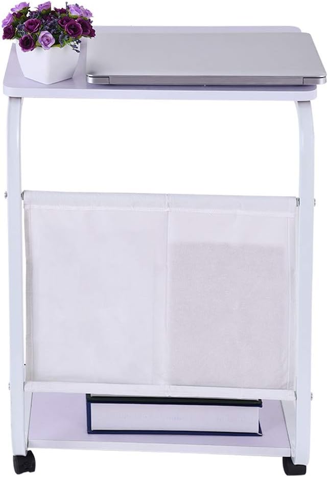 Moveable Sofa Table Home Office Desk Overbed Table With Wheels Notebook Tablet Beside Bed Sofa Studying Desk Red C Shaped Computer Desk Stand Height Adjustable Tray Side Table Laptop Desk Inflatable Water Slides