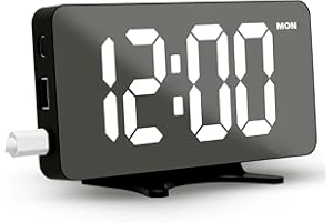 Digital Alarm Clock for Bedroom, Easy Setup Electronic Dual Alarm Clock with Large Numbers, Power-Off Memory Adjustable Brigh