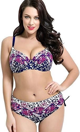 Wxian Women's Backless Two Piece Plus Size Bikini Swimwear
