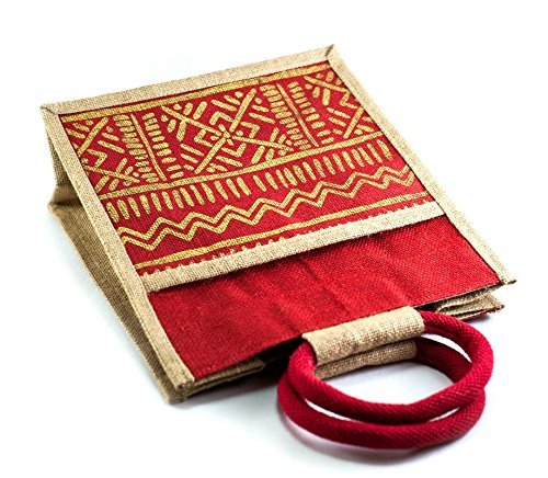 youwah women indian jute bag(red)