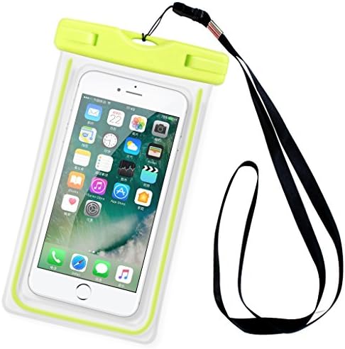 MiniKIKI Universal Waterproof Bag for iPhone7plus Transparent Seal 6 Inch Mobile Phone Cash Passport Bank Card Available-Green