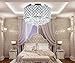 New Galaxy Lighting 4-Light Chrome Finish Round Metal Shade Crystal Chandelier Semi-Flush Mount Ceiling Fixture