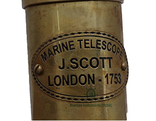 Roorkee Instruments Indian Rosewood Antique Tripod Nautical Telescopes with Harbour Master Stand - Thumbnail 2