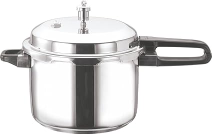 Vinod Cookware Induction Friendly Sandwich Bottom Pressure Cooker with Lid, 3-Pieces, 3 Liters, 3-Pieces, Silver