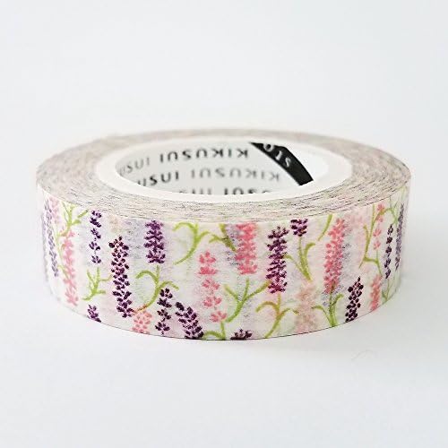 KIKUSUI Washi Paper Masking Tape / Language Of Flowers Series / Lavender / Sakura / Calla Lily / Morning Glory / Margaret (Lavender)