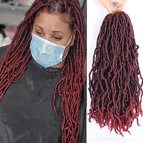 Faux Locs 24 Inch Crochet Hair New Soft Locs 6 Packs/Lot Curly Wavy Pre-Looped Faux Locs Goddess Synthetic Fiber Hair Extensions (24 Inch, TBUG) — image 1