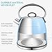 Aicok Electric Tea Kettle, 1.7-Liter Brushed Stainless Steel Kettle with Anti-oxidant Blue Coating, Retro Style with Modern Feature Water Kettle, Auto Shut Off, 1500W