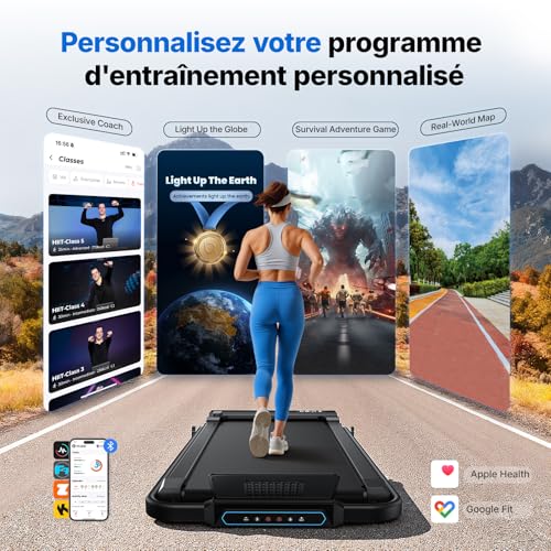 MERACH Tilting Treadmill, 5% Slope, Treadmill 2-6 km/h, 3.0HP Silent Walking Pad, Office Treadmill Large Surface 40 cm, LED Display, Max Load 136 kg, for Home, Office, Black