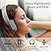 August EP650 Bluetooth Wireless Over Ear Headphones with aptX LL Low Latency/Multipoint/NFC / 3.5mm Audio in/Headset Microphone - Blue