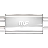 MagnaFlow Performance Exhaust Muffler 12599 | Deep Signature Sound, 5x11x22" Oval, Stainless Steel, 3"/3" Inlet/Outlet, Dual/Dual