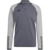 adidas Mens Tiro23 Mock Neck Quarter Zip Soccer Cleats Moisture Wicking - Grey