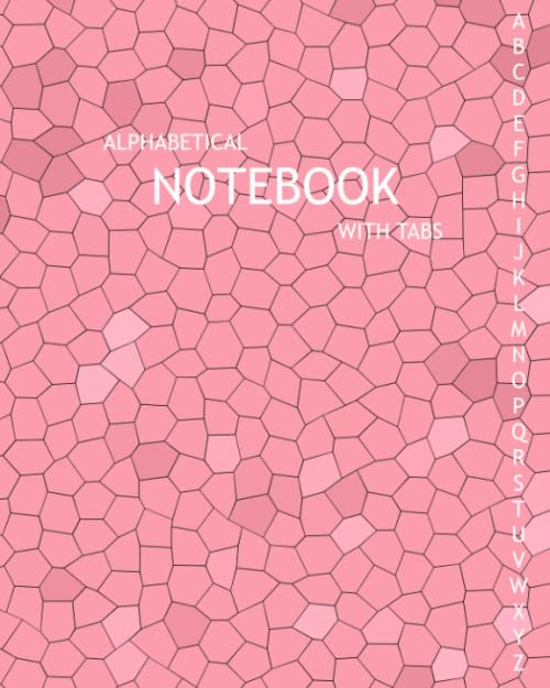 Alphabetical Notebook with Tabs: Blank Lined Journal - Journal Organizer with A-Z Tabs Printed, Alphabetic Notebook, Pink Tiles Cover