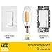 Lucero LED Filament Healthy Edison Light Bulb 6W - 60W Equivalent C35 Candle E12 Candelabra Base - Dimmable Warm White 2700K Color UL Listed