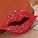Bolbove Big 3D Hot Lips Shape Sparkling Charm Blingbling Keychain Crystal Rhinestone Pendant (Red)