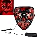 LED Costume Mask, Halloween Mask LED Light Up Purge Mask for Festival Cosplay (Ice Red Mask)