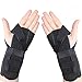 Wrist Support/Carpal Tunnel Splint Brace Pack of 2 - Cushioned to Help With Carpal Tunnel, Pain, Sprains, Tendonitis, Arthritis - Left Right Adjustable Black Wrist Brace for Computer Typing, Night