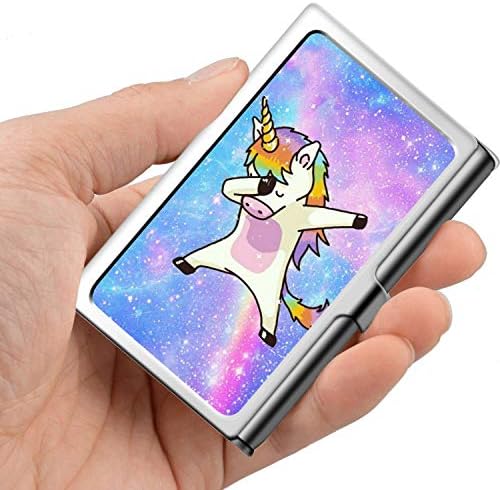 Professional Business Card,Stainless Steel Wallet case Credit Card ID Card Holder Space Galaxy Nebula Unicorn