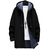 BIVENANT Men's Long Cardigan Hoodies Aztec Cowboys Hooded Jackets Zipper Western Fleece Winter Coats with Pockets