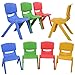 Costzon Kids Chairs, Stackable Plastic Learn and Play Chair for School Home Play Room, Colorful Chairs for Toddlers, Boys, Girls (Multicolor, 8 Chairs)