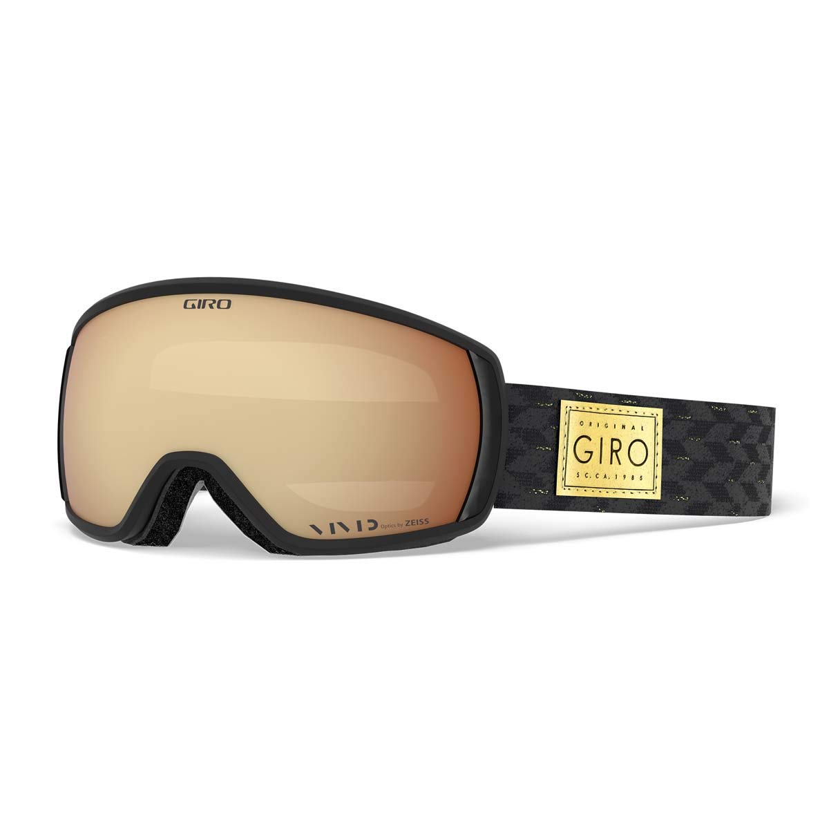 Giro GIRRJ Women Facet Snow Goggles - Black Gold Shimmer - Vivid Copper Lens, Medium Frame