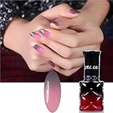 Gellen Chameleon UV Gel Nail Polish Color Changing Temperature, Color Gray To Pink