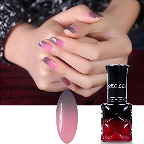 Gellen Chameleon UV Gel Nail Polish Color Changing Temperature, Color Gray To Pink Gellen Chameleon UV Gel Nail Polish Color Changing Temperature, Color Gray To Pink